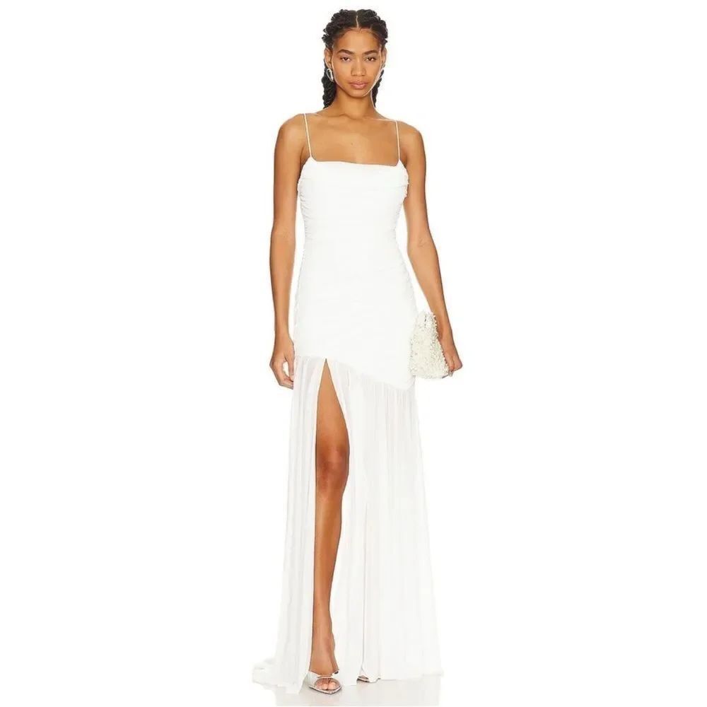 NWT Retrofete Alessia Maxi Long Dress in White Size Large